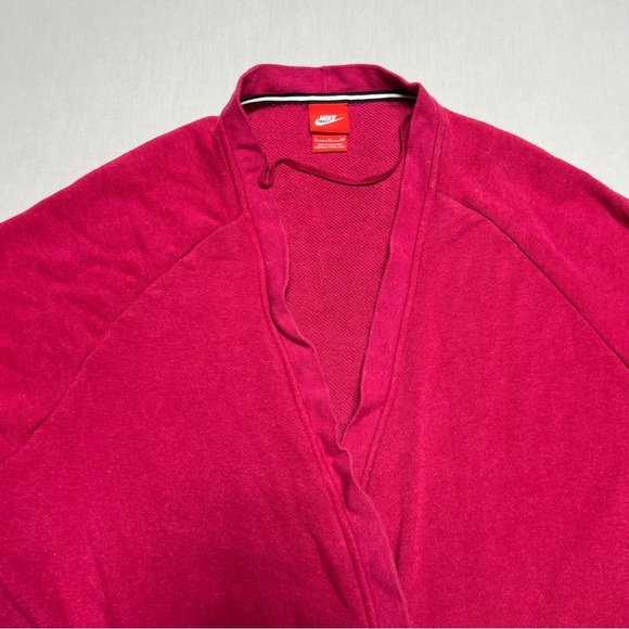 Nike Open Long Oversized Sweater Women's Small Maroon Open Cardigan Sweatshirt - Picture 4 of 7